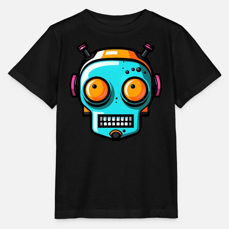 Robot d’Halloween mignon - T-shirt bio MINI CREATOR Stanley/Stella Enfant - noir