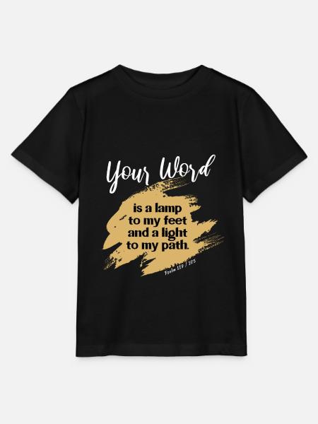 Bible verse | Psalm 119 | your word is a lamp Gold - Stanley/Stella Kinder T-Shirt MINI CREATOR  - Schwarz