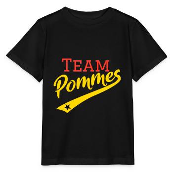 Team fries | retro | vintage with star - Stanley/Stella MINI CREATOR Kids’ T-Shirt - black - Front - Mikhail (115cm)