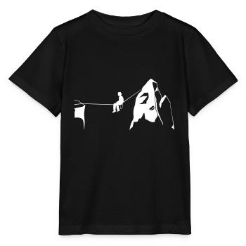 Slackline Slackliner Hochseil Klettern Sport - Stanley/Stella Kinder T-Shirt MINI CREATOR  - Schwarz - Vorne - Mikhail (115cm)