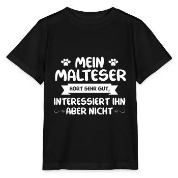 Malteser Hund - Malteser - Stanley/Stella Kinder T-Shirt MINI CREATOR  - Schwarz - Vorne - Mikhail (115cm)