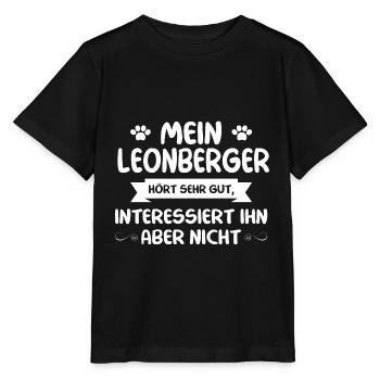 Leonberger Hund - Leonberger - Stanley/Stella Kinder T-Shirt MINI CREATOR  - Schwarz - Vorne - Mikhail (115cm)