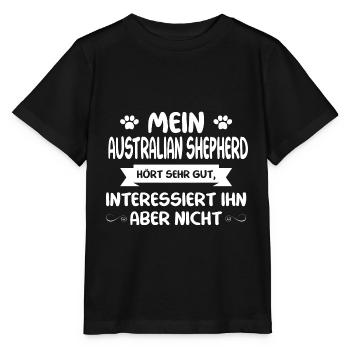 Australian Shepherd - Stanley/Stella Kinder T-Shirt MINI CREATOR  - Schwarz - Vorne - Mikhail (115cm)