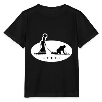 Wedding Newlyweds Leash - Stanley/Stella MINI CREATOR Kids’ T-Shirt - black - Front - Mikhail (115cm)