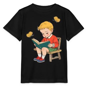 Rat de bibliothèque, Conte de fées, Retour à l’école - T-shirt bio MINI CREATOR Stanley/Stella Enfant - noir - Devant - Mikhail (115cm)