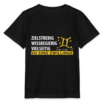 Sternzeichen Zwilling - Eigenschaften - Stanley/Stella Kinder T-Shirt MINI CREATOR  - Schwarz - Vorne - Mikhail (115cm)