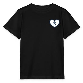 Lettre e cœur sport tendance bleu - idée cadeau - T-shirt bio MINI CREATOR Stanley/Stella Enfant - noir - Devant - Mikhail (115cm)