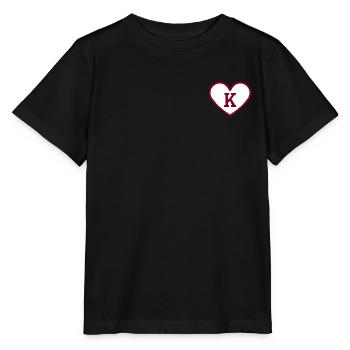 Buchstabe k Herz Sport Trend Burgund - Geschenkidee - Stanley/Stella Kinder T-Shirt MINI CREATOR  - Schwarz - Vorne - Mikhail (115cm)