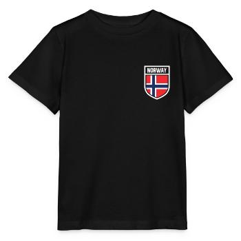 Norvège - Drapeau national dans les armoiries - T-shirt bio MINI CREATOR Stanley/Stella Enfant - noir - Devant - Mikhail (115cm)