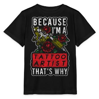 Tatouage Tatouage Encre Art - T-shirt bio MINI CREATOR Stanley/Stella Enfant - noir - Devant - Mikhail (115cm)