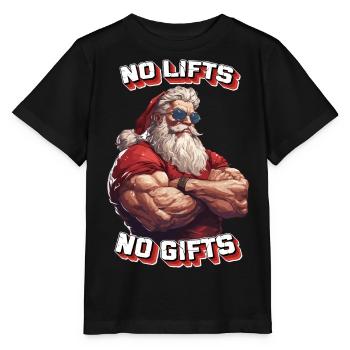 Père Noël grossier - Pas d’ascenseurs, pas de cadeaux - T-shirt bio MINI CREATOR Stanley/Stella Enfant - noir - Devant - Mikhail (115cm)