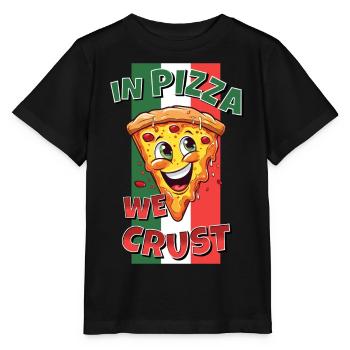 Dans Pizza Nous Croûte Pizza Tranche Visage Rire Drôle - T-shirt bio MINI CREATOR Stanley/Stella Enfant - noir - Devant - Mikhail (115cm)