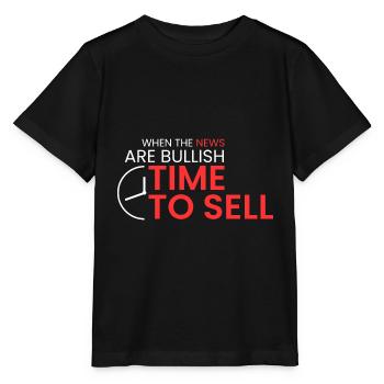 wenn die Nachrichten bullisch sind - Stanley/Stella Kinder T-Shirt MINI CREATOR  - Schwarz - Vorne - Mikhail (115cm)