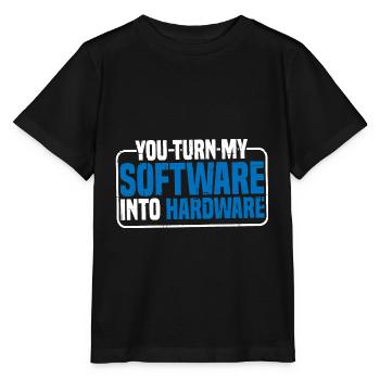 Vous transformez mon logiciel en matériel 9 - T-shirt bio MINI CREATOR Stanley/Stella Enfant - noir - Devant - Mikhail (115cm)