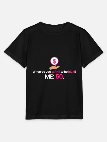 Reich mit 50! - Stanley/Stella Kinder T-Shirt MINI CREATOR  - Schwarz