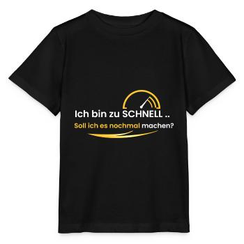 Ich bin zu schnell - Stanley/Stella Kinder T-Shirt MINI CREATOR  - Schwarz - Vorne - Mikhail (115cm)