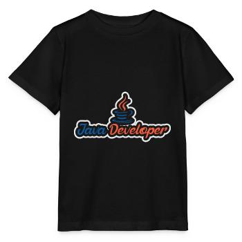 Java Developer with Coffee - Stanley/Stella Kinder T-Shirt MINI CREATOR  - Schwarz - Vorne - Mikhail (115cm)