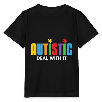 Mois de la sensibilisation à l’autisme - T-shirt bio MINI CREATOR Stanley/Stella Enfant - noir - Devant - Mikhail (115cm)
