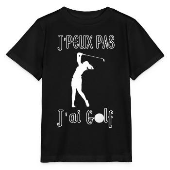 Je peux pas j'ai Golf - T-shirt bio MINI CREATOR Stanley/Stella Enfant - noir - Devant - Mikhail (115cm)