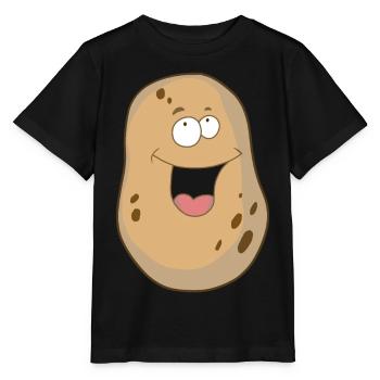 Kartoffel fröhlich Gemüse Speise Bio Bauern - Stanley/Stella Kinder T-Shirt MINI CREATOR  - Schwarz - Vorne - Mikhail (115cm)