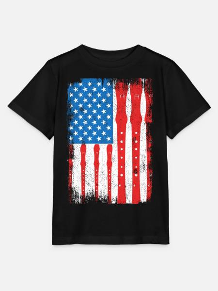 4. Juli USA Flöte - Stanley/Stella Kinder T-Shirt MINI CREATOR - Schwarz