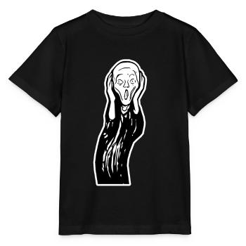 Schrei-Gesicht - Stanley/Stella Kinder T-Shirt MINI CREATOR  - Schwarz - Vorne - Mikhail (115cm)