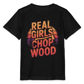 bûcheron coupe de bois femmes coupe-arbres - T-shirt bio MINI CREATOR Stanley/Stella Enfant - noir - Devant - Mikhail (115cm)