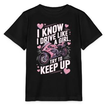 Rennmotorrad lustiger Spruch Frauen - Stanley/Stella Kinder T-Shirt MINI CREATOR  - Schwarz - Vorne - Mikhail (115cm)