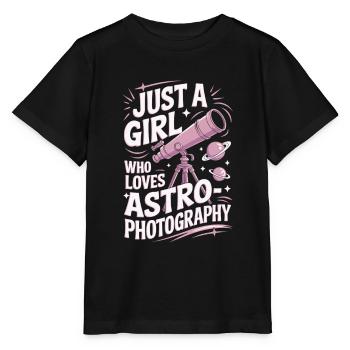 Astrophotographie télescope astronomie filles femmes - T-shirt bio MINI CREATOR Stanley/Stella Enfant - noir - Devant - Mikhail (115cm)