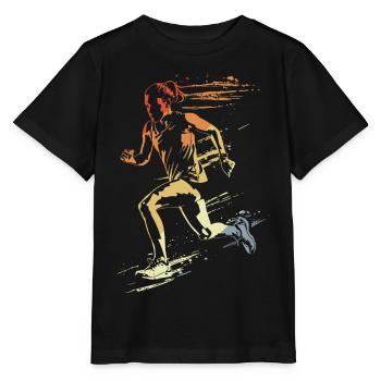 Coureuse style rétro - T-shirt bio MINI CREATOR Stanley/Stella Enfant - noir - Devant - Mikhail (115cm)