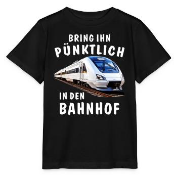 ZUG BRING IHN PÜNKTLICH IN DEN BAHNHOF - Stanley/Stella Kinder T-Shirt MINI CREATOR  - Schwarz - Vorne - Mikhail (115cm)