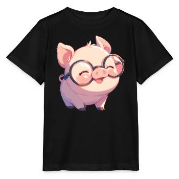 Schweine Schwein - Stanley/Stella Kinder T-Shirt MINI CREATOR  - Schwarz - Vorne - Mikhail (115cm)