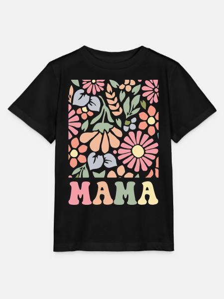 Mama Boho Flora - Stanley/Stella Kinder T-Shirt MINI CREATOR - Schwarz