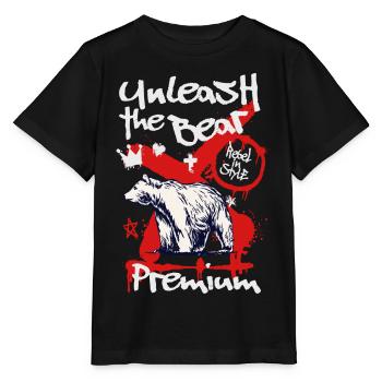 Graffiti Bär Shirt Urban Streetwear Bear - Stanley/Stella MINI CREATOR Kids’ T-Shirt - black - Front - Mikhail (115cm)