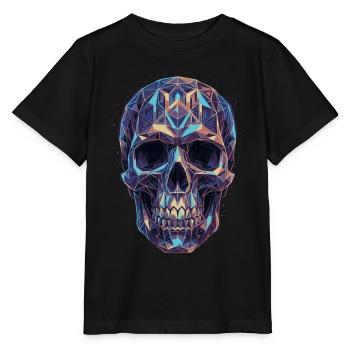 Geometric skull in a blaze of color - Stanley/Stella MINI CREATOR Kids’ T-Shirt - black - Front - Mikhail (115cm)
