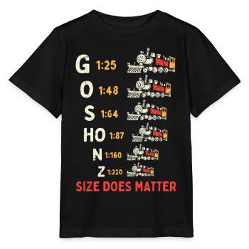 Größenzug: Size Does Matter - Stanley/Stella Kinder T-Shirt MINI CREATOR  - Schwarz - Vorne - Mikhail (115cm)