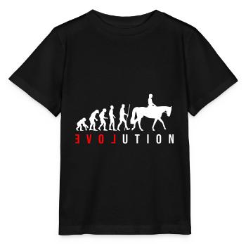 Dressur Evolution LIEBE zum Pferd - Stanley/Stella Kinder T-Shirt MINI CREATOR  - Schwarz - Vorne - Mikhail (115cm)