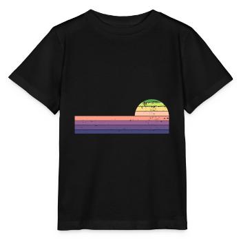 Rétro Horizontal Vintage Sunset - T-shirt bio MINI CREATOR Stanley/Stella Enfant - noir - Devant - Mikhail (115cm)