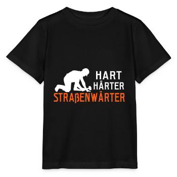 Hart Härter Straßenwärter Geschenk Chausseewärter - Stanley/Stella Kinder T-Shirt MINI CREATOR  - Schwarz - Vorne - Mikhail (115cm)