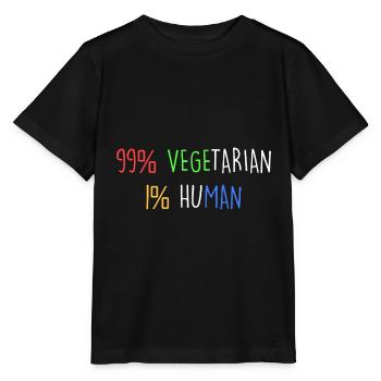 99% vegetarisch 1% menschlich - Stanley/Stella Kinder T-Shirt MINI CREATOR  - Schwarz - Vorne - Mikhail (115cm)
