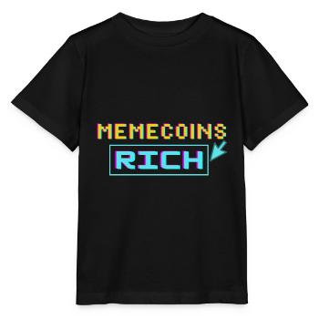 Memecoins -> reich - Stanley/Stella Kinder T-Shirt MINI CREATOR  - Schwarz - Vorne - Mikhail (115cm)