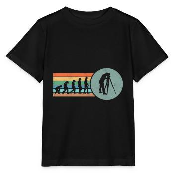 Retro Land Surveying Human Evolution Engineer Land - Stanley/Stella MINI CREATOR Kids’ T-Shirt - black - Front - Mikhail (115cm)