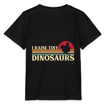 J’élève un minuscule dinosaure Dino Chicken Rooster Farmer - T-shirt bio MINI CREATOR Stanley/Stella Enfant - noir - Devant - Mikhail (115cm)