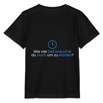 Wie viel Zeit um zu starten? - Stanley/Stella Kinder T-Shirt MINI CREATOR  - Schwarz - Vorne - Mikhail (115cm)