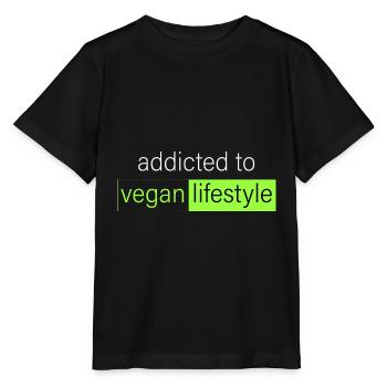accro au mode de vie végétalien - T-shirt bio MINI CREATOR Stanley/Stella Enfant - noir - Devant - Mikhail (115cm)