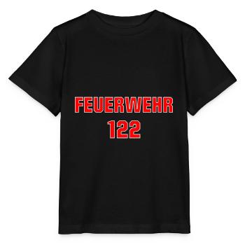 Feuerwehr 122 Telefonnummer Österreich - Stanley/Stella Kinder T-Shirt MINI CREATOR  - Schwarz - Vorne - Mikhail (115cm)
