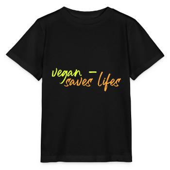 végétalien - sauve des vies - T-shirt bio MINI CREATOR Stanley/Stella Enfant - noir - Devant - Mikhail (115cm)