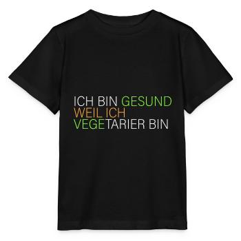gesund weil ich Vegetarier bin - Stanley/Stella Kinder T-Shirt MINI CREATOR  - Schwarz - Vorne - Mikhail (115cm)