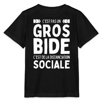 J'ai Pas Un Gros Bide Humour Anti Sociale Distance - T-shirt bio MINI CREATOR Stanley/Stella Enfant - noir - Devant - Mikhail (115cm)