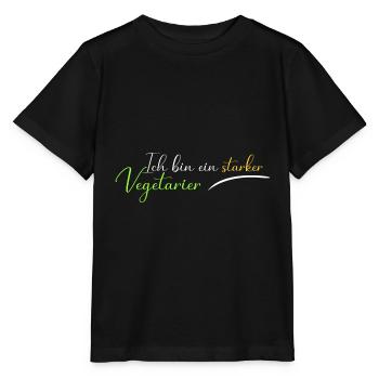 Ich bin ein starker Vegetarier - Stanley/Stella Kinder T-Shirt MINI CREATOR  - Schwarz - Vorne - Mikhail (115cm)